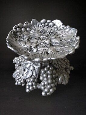 Vintage Arthur Court Grapevine Candleholder Aluminum 1990s Table Decor